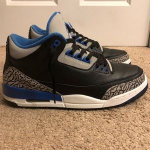 Nike Air Jordan 3 Retro Blk Cement Blue Sz 11.5 🔥